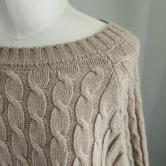 Cozy Chic Cable Knit Sweater Poncho - Picture 7 of 14